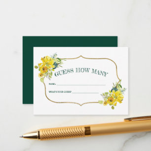 Carte D'accompagnement Fête des mariées Florale Jaune Ressort Devinez Com