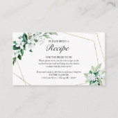 Carte D'accompagnement Fête des mariées géométrique verte Demande de rece (Devant)