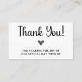 Carte D'accompagnement Fête des mariées Mariage Merci (Devant)