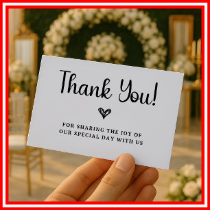 Carte D'accompagnement Fête des mariées Mariage Merci