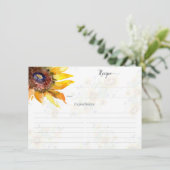 Carte D'accompagnement Fête des mariées Motif de tournesol Recette (Debout devant)