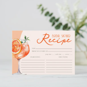 Carte D'accompagnement Fête des mariées Orange Aperol Spritz Recette 2