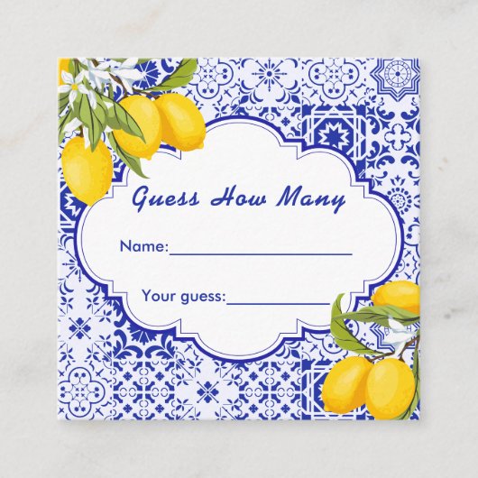 Carte D'accompagnement Fête des mariées principale Squeeze Citron Devinez (Devant)