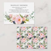 Carte D'accompagnement Fête des mariées Roses et pivoines vierges douche (Devant / Derrière)