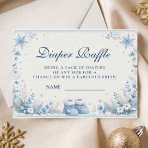 Carte D'accompagnement Fête élégante de bébé en bleu pour l'hiver - Tirag