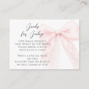 Carte D'accompagnement Fête moderne de bébé fille avec un nœud rose
