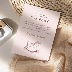Carte D'accompagnement Fête Prénatale Bébé Fille Carrousel Rose Pastel