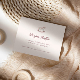Carte D'accompagnement Fête Prénatale Bébé Fille Rose Pastel Tirage au So