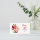 Carte D'accompagnement Fête Prénatale Bébé Fille : Tirage au Sort des Cou (Debout devant)