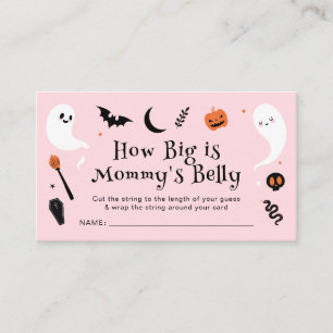 Carte D'accompagnement Fête Prénatale Halloween Rose Bébé Fille Quelle Es