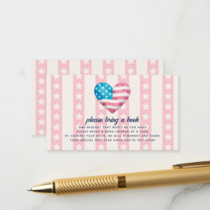 Carte D'accompagnement Fête prénatale pour bébé fille Stars & Stripes Dem