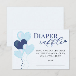 Carte D'accompagnement Fête prénatale pour bébé garçon Blue Hearts Tirage