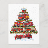 Carte D'accompagnement Feu de camion feux Pompier Camion d'incendie Noël (Dos)