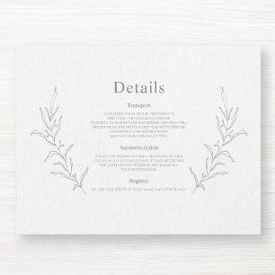 Carte D'accompagnement Feuillage botanique Croquis Dessin Élégant Moderne