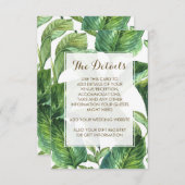 Carte D'accompagnement feuillage botanique palm feuille fiche mariage (Devant / Derrière)