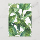 Carte D'accompagnement feuillage botanique palm feuille fiche mariage (Dos)