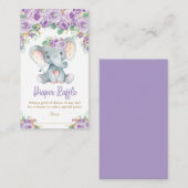 Carte D'accompagnement Feuillage de Baby shower à couches florales violet (Devant / Derrière)