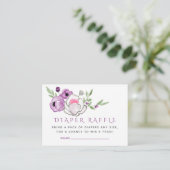 Carte D'accompagnement Feuillage de Baby shower de la fleur violet et d'a (Debout devant)