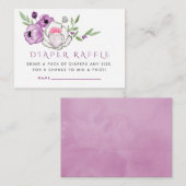Carte D'accompagnement Feuillage de Baby shower de la fleur violet et d'a (Devant / Derrière)
