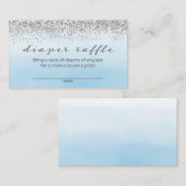 Carte D'accompagnement Feuillage de couches de Baby shower bleu et argent (Devant / Derrière)