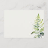 Carte D'accompagnement Feuillage de fougère vert vibrant pour mariage (Dos)