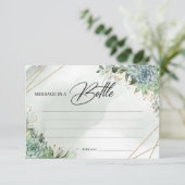 Carte D'accompagnement Feuillage de succulents verts Message dans une car (Debout devant)