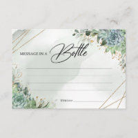 Feuillage de succulents verts Message dans une car