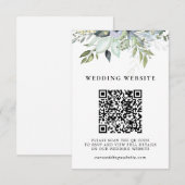 Carte D'accompagnement Feuillage de verdure Code QR RSVP et détails du ma (Devant / Derrière)