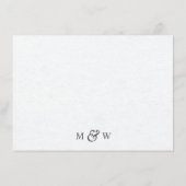 Carte D'accompagnement Feuillage graphique noir et blanc mariage moderne (Dos)