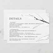 Carte D'accompagnement Feuillage graphique noir et blanc mariage moderne (Devant / Derrière)