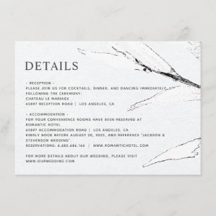 Carte D'accompagnement Feuillage graphique noir et blanc mariage moderne
