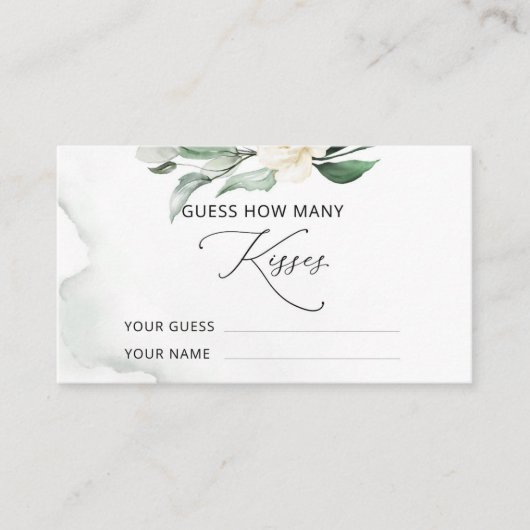 Carte D'accompagnement Feuillage vert combien de baisers jeu de nuptiale (Devant)