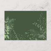 Carte D'accompagnement Feuillage vert de fougère rustique Réception vert  (Dos)