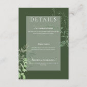 Carte D'accompagnement Feuillage vert d'émeraude vert de fougère rustique (Devant)