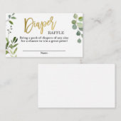 Carte D'accompagnement Feuillage vert et or Raffle de couches (Devant / Derrière)