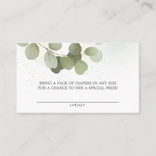 Carte D'accompagnement Feuillage vert Eucalyptus (Dos)