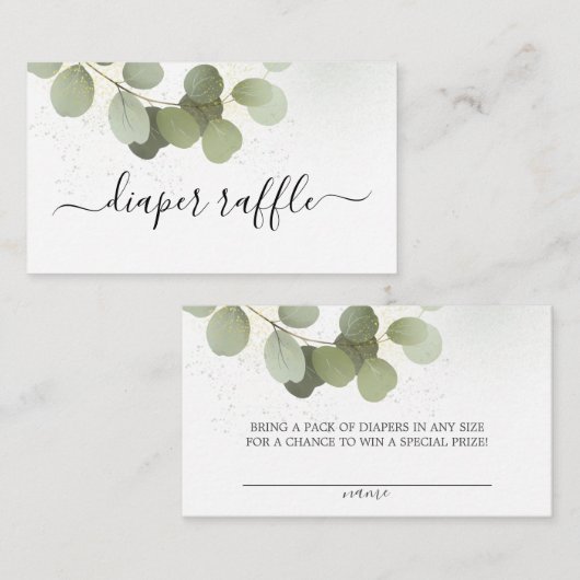 Carte D'accompagnement Feuillage vert Eucalyptus (Devant / Derrière)