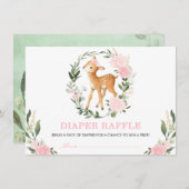 Carte D'accompagnement Feuillage vert floral clair Raffin de couches de c (Devant / Derrière)