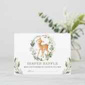 Carte D'accompagnement Feuillage vert neutre Doré Bois de Cerfs Raffin (Debout devant)