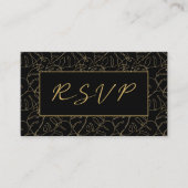 Carte D'accompagnement Feuille de monstère dorée, boîtier mariage rsvp (Devant)