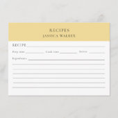 Carte D'accompagnement Feuille de recette moderne Simple élégant (Devant)