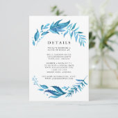 Carte D'accompagnement Feuille d'Indigo | Détails du Mariage (Debout devant)