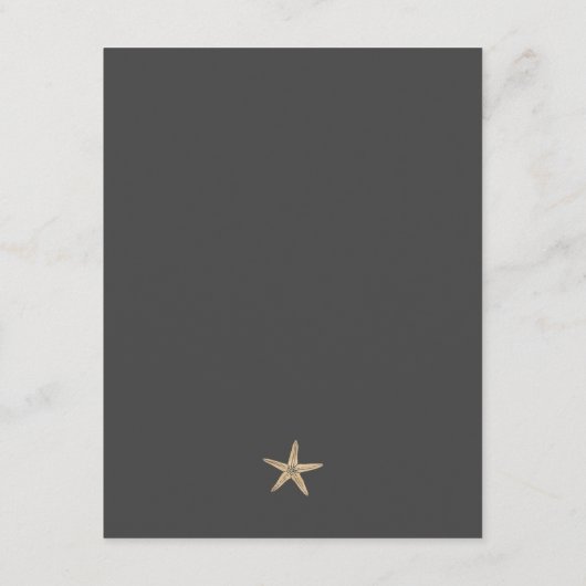 Carte D'accompagnement Feuille d'or Starfish mariage côtier Détails (Dos)