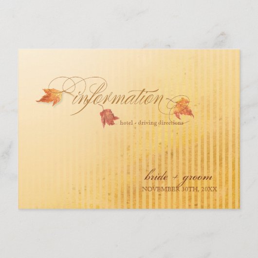 Carte D'accompagnement Feuille en chute - Automne Automne Chauffage Info  (Dos)