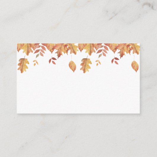 Carte D'accompagnement Feuille en chute - Recette pour que la mariée soit (Dos)