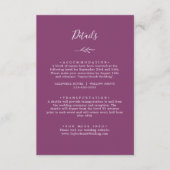 Carte D'accompagnement Feuille minimale | Berry Purple Détails (Devant)