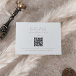 Carte D'accompagnement Feuille minimale | Blush Pink QR Code Mariage RSVP<br><div class="desc">Cette carte d'enceinte RSVP de mariage au code QR rose feuillet minimaliste est parfaite pour un mariage boho. Le design se compose d'une simple silhouette de verdure rose pâle et de style minimaliste classique.</div>
