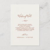 Carte D'accompagnement Feuille minimale | Boho Cream Mariage Wishing well (Devant)