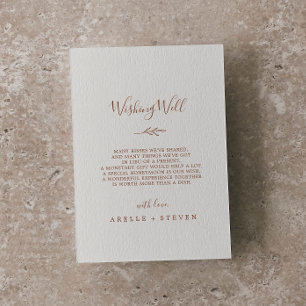Carte D'accompagnement Feuille minimale   Boho Cream Mariage Wishing well