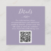 Carte D'accompagnement Feuille minimale | Détails du Mariage de code QR L (Devant)